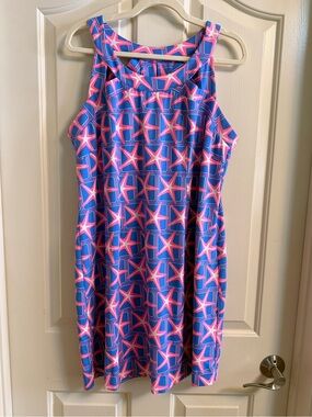 Lulu-B Blue and Pink Starfish Print Mini Dress